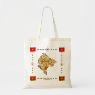Montenegro Map + Flags Bag