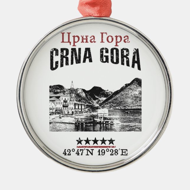 Montenegro Metal Tree Decoration (Front)