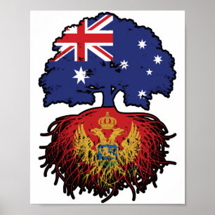 Montenegro Montenegrin Australian Australia Tree Poster