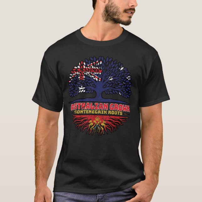 Montenegro Montenegrin Australian Australia Tree T-Shirt (Front)