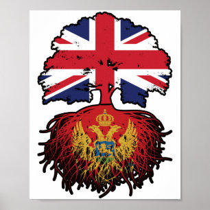 Montenegro Montenegrin British UK United Kingdom Poster