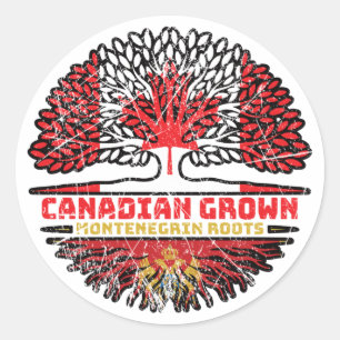 Montenegro Montenegrin Canadian Canada Tree Roots Classic Round Sticker