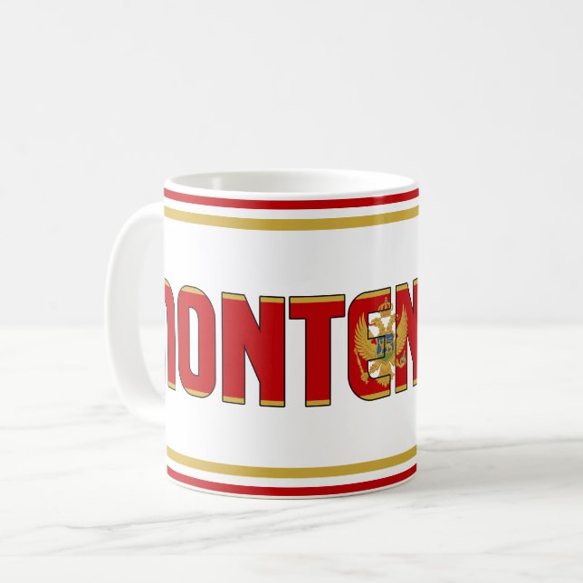 Montenegro National Flag Patriotic Coffee Mug (Front Left)