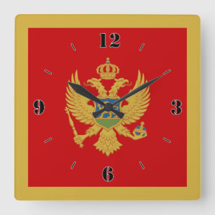 Montenegro National Flag Patriotic Square Wall Clock