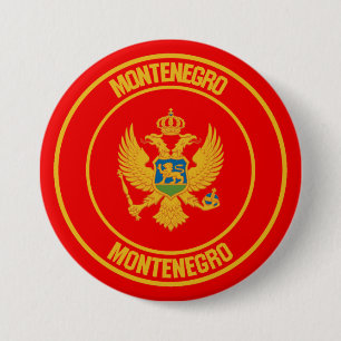 Montenegro Round Emblem 7.5 Cm Round Badge