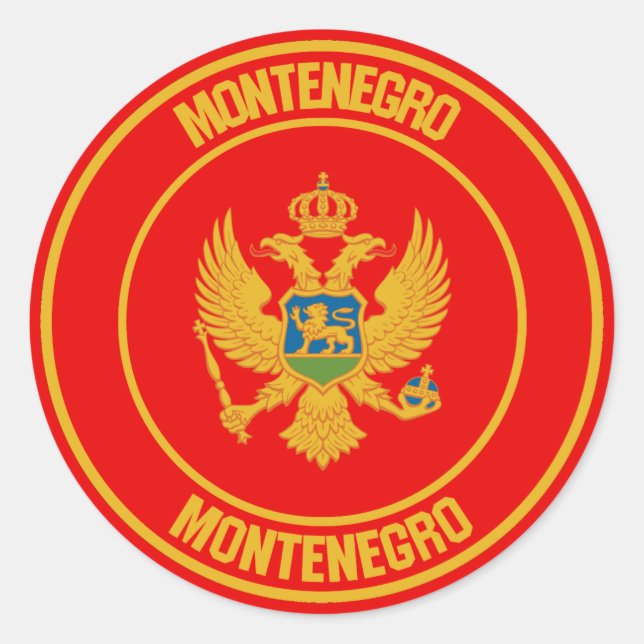 Montenegro Round Emblem Classic Round Sticker (Front)
