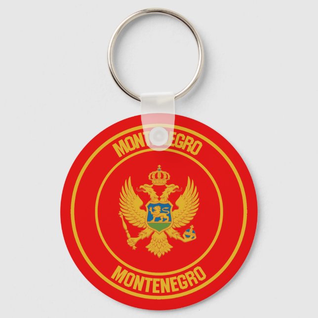 Montenegro Round Emblem Key Ring (Front)