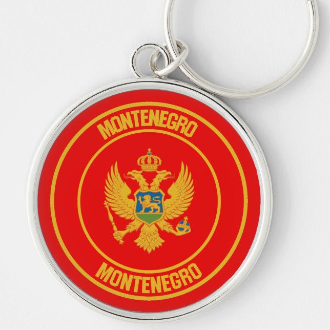 Montenegro Round Emblem Key Ring (Front)