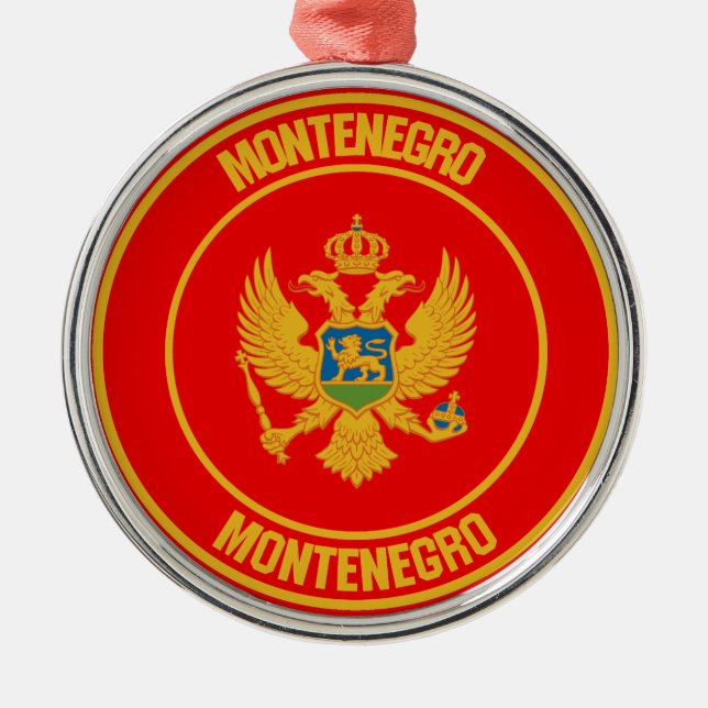 Montenegro Round Emblem Metal Ornament (Front)