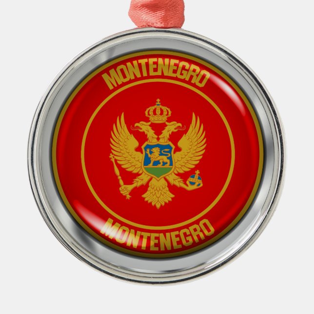 Montenegro Round Emblem Metal Ornament (Front)