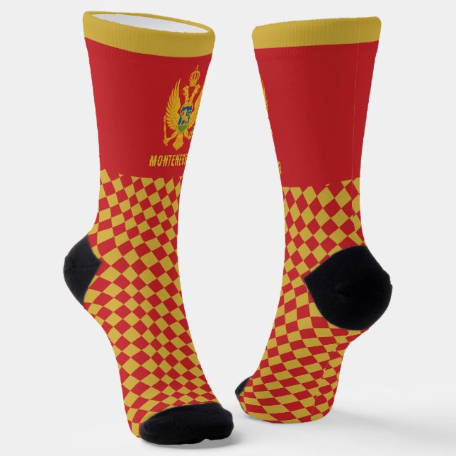Montenegro Socks, Montenegro flag fashion / sports Socks (Angled)