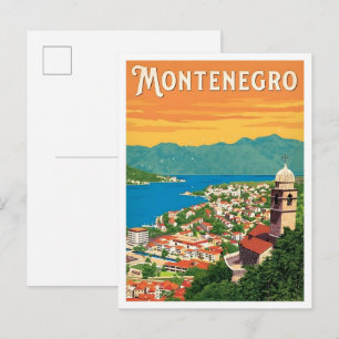 Montenegro Vintage Art Travel Postcard