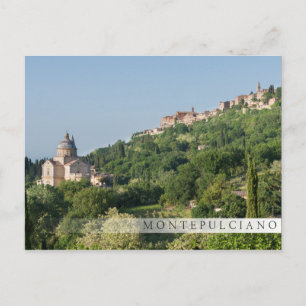 Montepulciano cathedral and town bar postcard