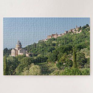 Montepulciano cathedral and town in Tuscany Jigsaw Puzzle