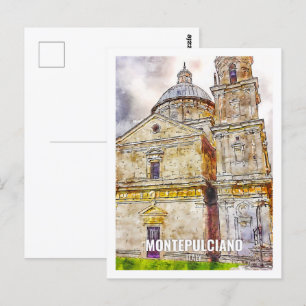 Montepulciano France Travel Place Watercolor Postcard