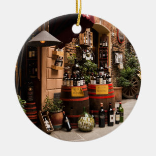 Montepulciano Wine Shop Ceramic Ornament