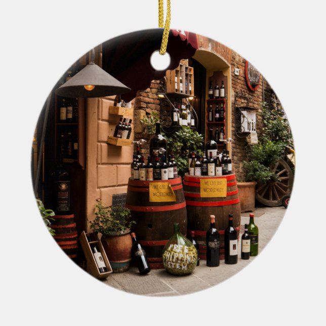 Montepulciano Wine Shop Ceramic Ornament (Front)