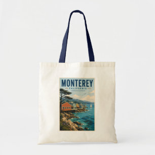 Monterey Bay California Illustration Travel Art Tote Bag