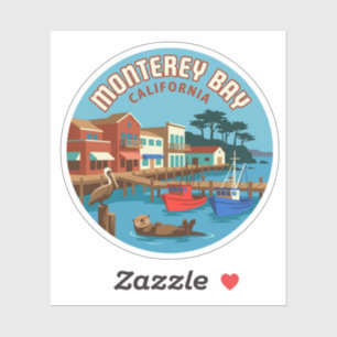 Monterey Bay California Retro Travel Art