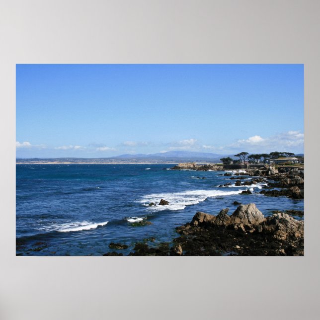 Monterey Bay Coastline, Wide Photo Poster (Front)