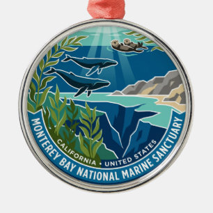 Monterey Bay National Marine Sanctuary California Metal Ornament
