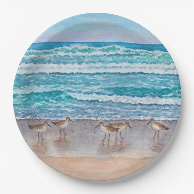 Monterey Bay Sandpipers Paper Plate (Front)