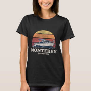 Monterey Ca Vintage Boating 70s Retro Boat Design T-Shirt