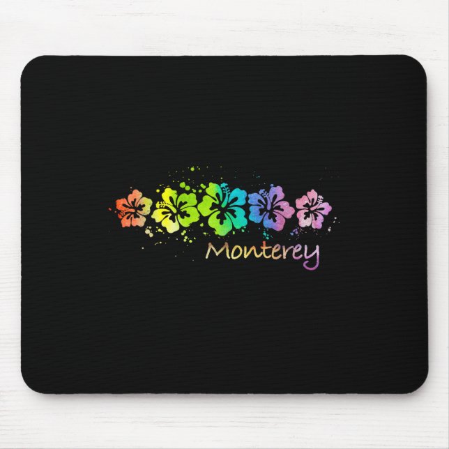 Monterey, Ca Watercolor Beach &amp; Surf  Mouse Pad (Front)