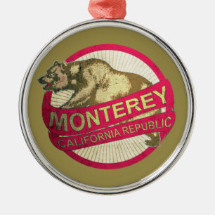 Monterey California bear holiday ornament