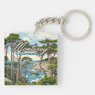 Monterey California Cypress Trees Ocean Coast Key Ring