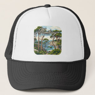 Monterey California Cypress Trees Ocean Coast Trucker Hat