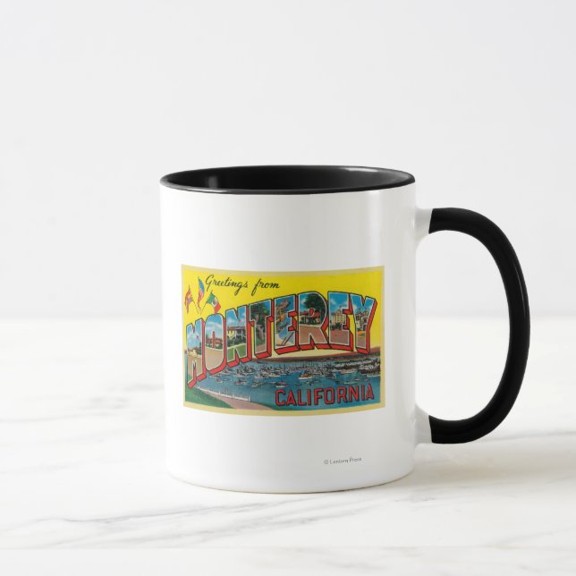 Monterey, California - Large Letter Scenes Mug (Right)