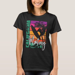 Monterey California Retro Sunset Beach Surfer Souv T-Shirt
