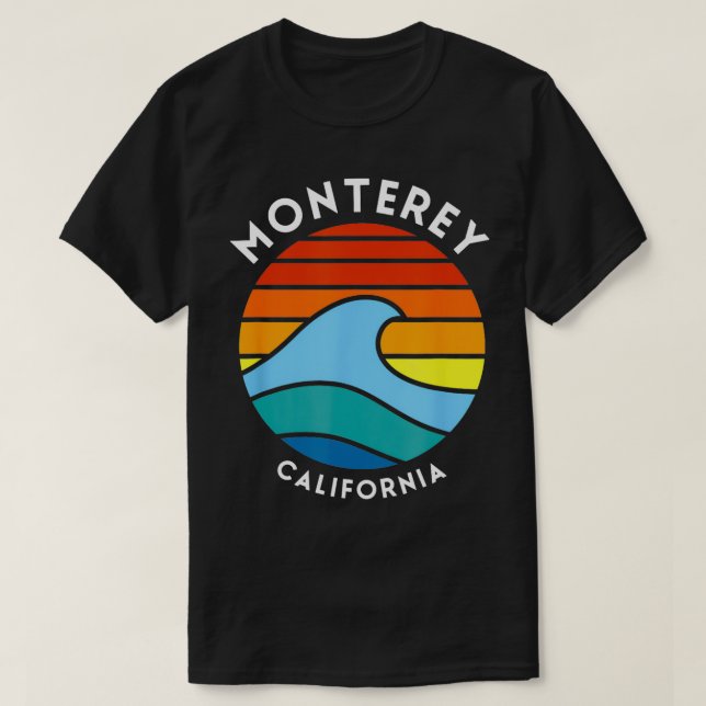 Monterey California Retro Wave  T-Shirt (Design Front)