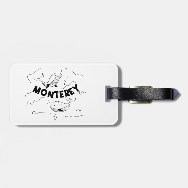 Monterey California Whales Luggage Tag (Back Horizontal)
