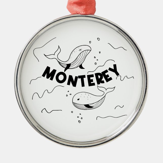 Monterey California Whales Metal Ornament (Front)