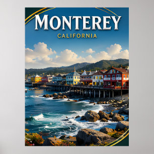 Monterey Cannery Row Coastal travel gift Poster