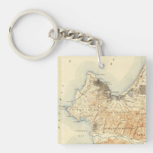 Monterey Carmel-by-the-Sea California Vintage Map Key Ring