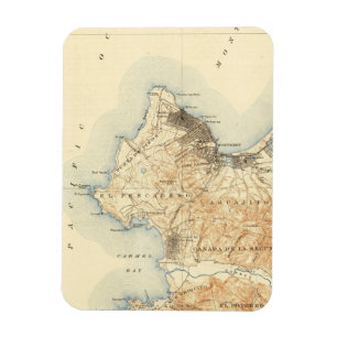 Monterey Carmel-by-the-Sea California Vintage Map Magnet