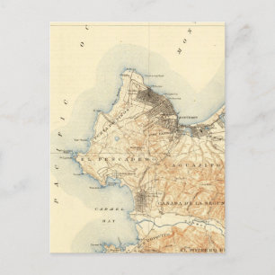 Monterey Carmel-by-the-Sea California Vintage Map Postcard