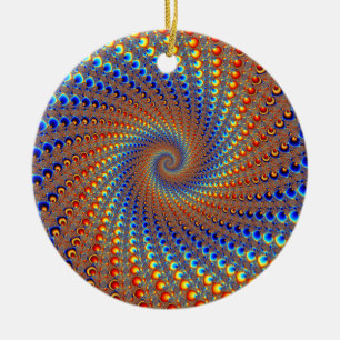 Monterey Fractal Art Ceramic Tree Decoration