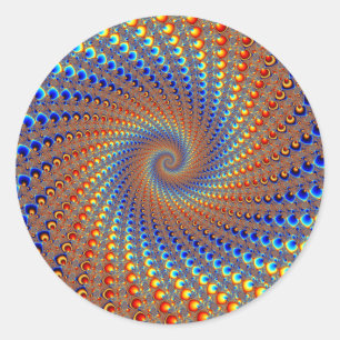 Monterey Fractal Art Classic Round Sticker