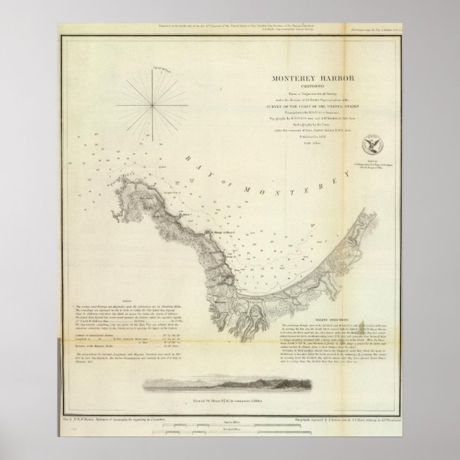 Monterey Harbour, Calif Poster (Front)