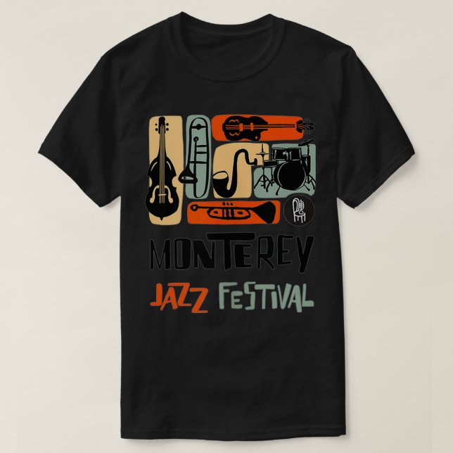 Monterey Jazz Festival Instrument Collage  T-Shirt (Design Front)