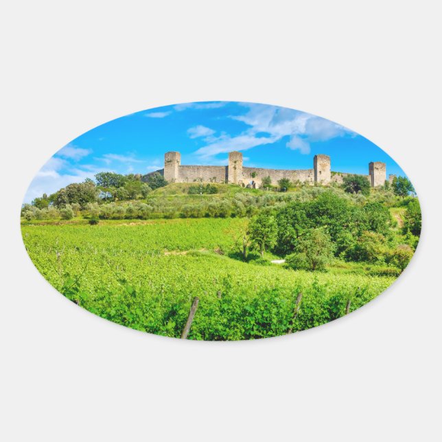 Monteriggioni Oval Sticker (Front)