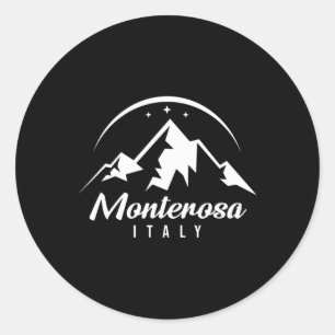 Monterosa Italy Ski Resort Skiing Snowboarding Sou Classic Round Sticker