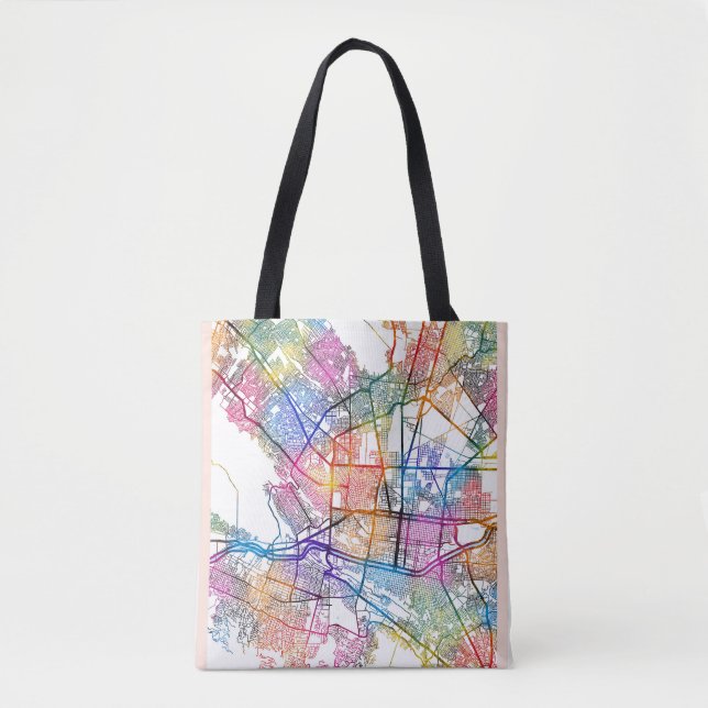 Monterrey Mexico City Map Tote Bag (Front)