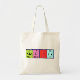 Montes periodic table name tote bag