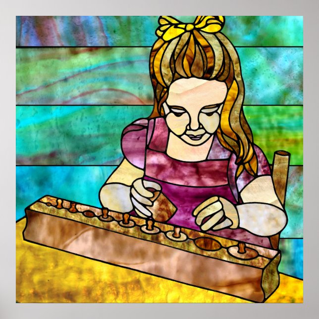 Montessori Child with Sensorial Cylinder Block Poster (Front)