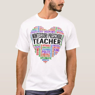 Montessori Preschool Teacher Heart T-Shirt